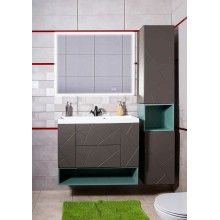 Тумба под раковину Бриклаер Кристалл 90 4627125414541 подвесная Софт Графит Ясень Анкор темный