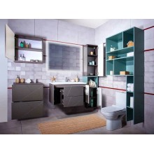 Тумба под раковину Бриклаер Кристалл 90 4627125414541 подвесная Софт Графит Ясень Анкор темный