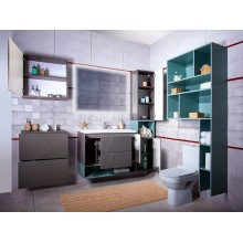 Тумба под раковину Бриклаер Кристалл 90 4627125414541 подвесная Софт Графит Ясень Анкор темный