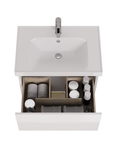 Тумба под раковину Dreja Perfecto 70 99.0807 подвесная Белый глянец