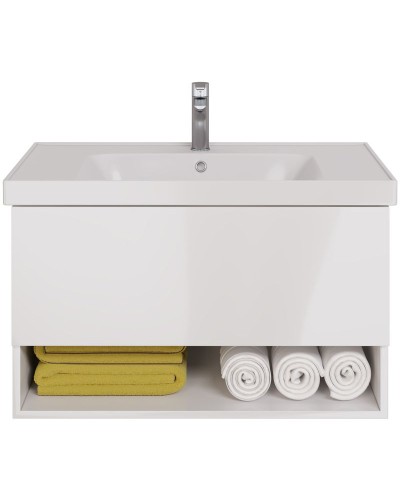 Тумба под раковину Dreja Perfecto 90 99.0808 подвесная Белый глянец