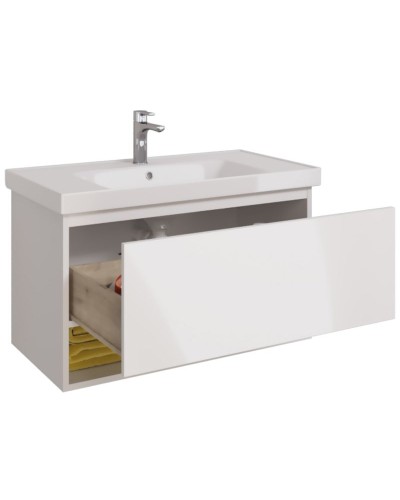 Тумба под раковину Dreja Perfecto 90 99.0808 подвесная Белый глянец