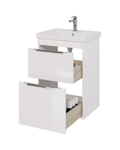 Тумба под раковину Dreja Prime 60 99.9300 подвесная Белый глянец