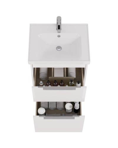 Тумба под раковину Dreja Prime 60 99.9300 подвесная Белый глянец