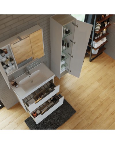 Тумба под раковину Dreja Prime 60 99.9300 подвесная Белый глянец