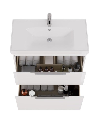 Тумба под раковину Dreja Prime 90 99.9302 подвесная Белый глянец