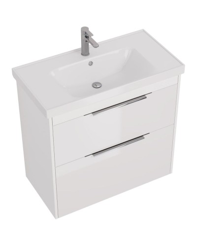 Тумба под раковину Dreja Prime 90 99.9302 подвесная Белый глянец
