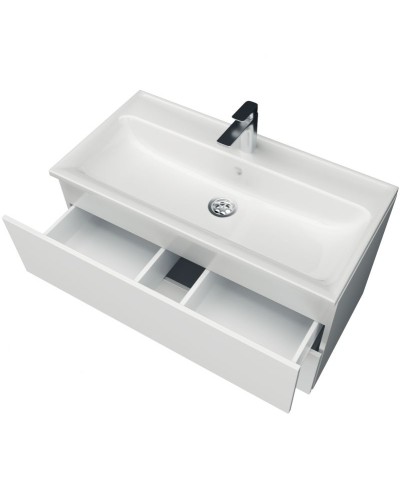 Тумба с раковиной Marka One Elena 80П У96880 подвесная Белый глянец