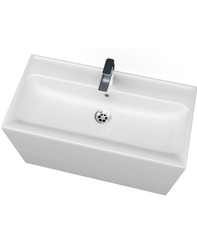 Тумба с раковиной Marka One Elena 80П У96880 подвесная Белый глянец