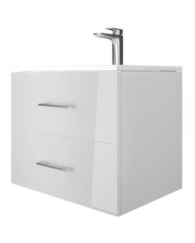 Тумба с раковиной Marka One Elena 60П У96877 подвесная Белый глянец