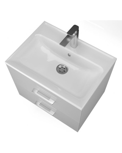 Тумба с раковиной Marka One Elena 60П У96877 подвесная Белый глянец