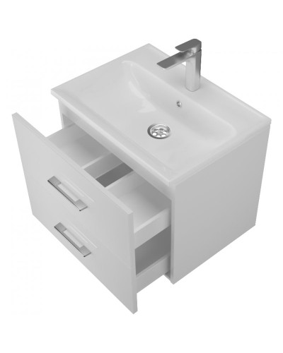 Тумба с раковиной Marka One Elena 60П У96877 подвесная Белый глянец