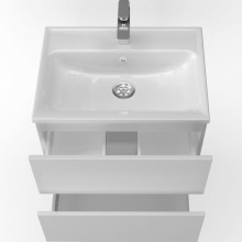 Тумба с раковиной Marka One Elena 60П У96879 подвесная Белый глянец