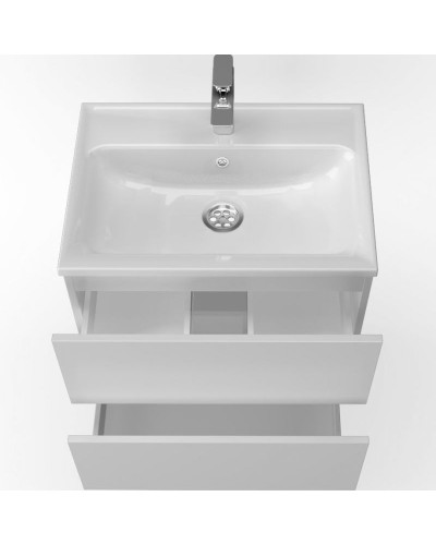 Тумба с раковиной Marka One Elena 60П У96879 подвесная Белый глянец