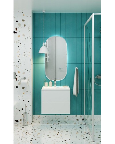 Тумба с раковиной Marka One Elena 60П У96879 подвесная Белый глянец