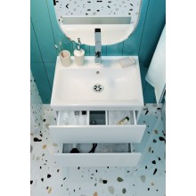 Тумба с раковиной Marka One Elena 60П У96879 подвесная Белый глянец