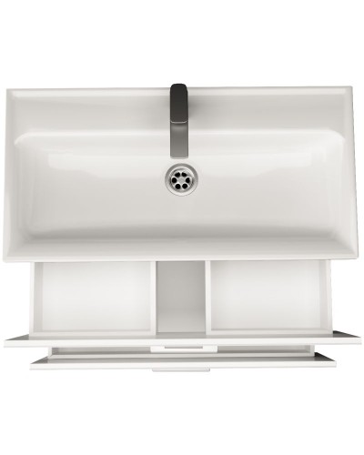 Тумба с раковиной Marka One Elena 80П У96878 подвесная Белый глянец