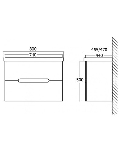 Тумба под раковину BelBagno Luxury Soft 80 LUXURY/SOFT-800-2C-SO-BF подвесная Bianco frassinato