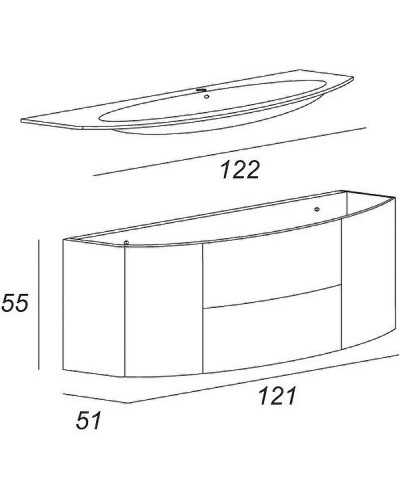Тумба под раковину Cezares Eden 121 54408 подвесная Rovere Scuro Soft