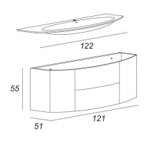 Тумба под раковину Cezares Eden 121 54418 подвесная Frassino Bianco