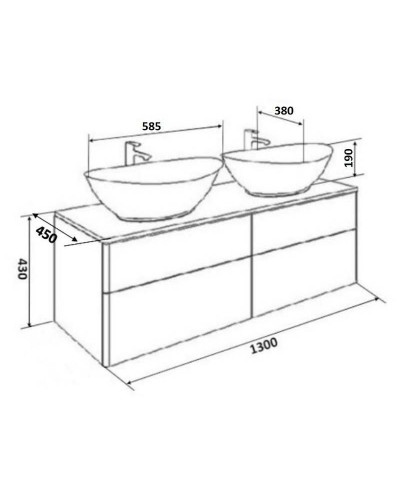 Тумба с раковиной Orange Otto 130 Ot-130TuSTONE+G56 Белая