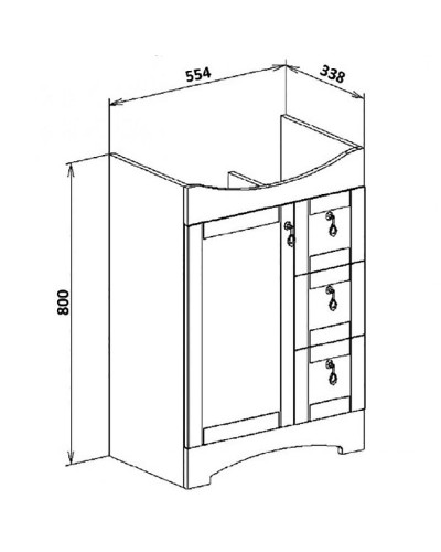 Тумба под раковину Runo Мерида 60 00-00000823 Белая