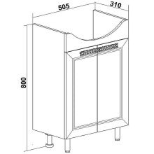 Тумба под раковину Runo Монро 55 00-00000457 Белая