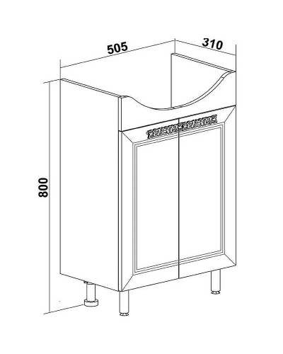 Тумба под раковину Runo Монро 55 00-00000457 Белая