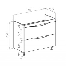 Тумба под раковину Bellezza Санриса 100 (Como 100) 4630117660369 Серебро