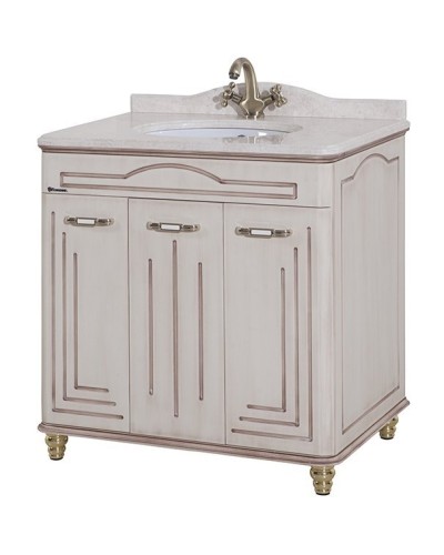 Тумба под раковину Bellezza Аллегро Люкс 80 4637513000379 Бежевая патина Темный орех