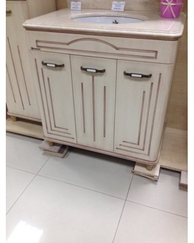 Тумба под раковину Bellezza Аллегро Люкс 80 4637513000379 Бежевая патина Темный орех