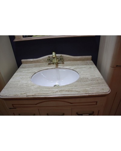 Тумба под раковину Bellezza Аллегро Люкс 80 4637513000379 Бежевая патина Темный орех