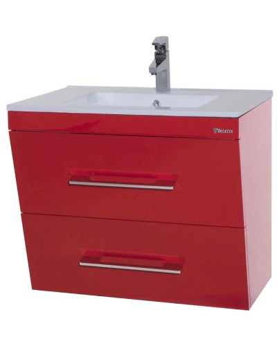 Тумба под раковину Bellezza Берта 75 4635212510038 подвесная Красная