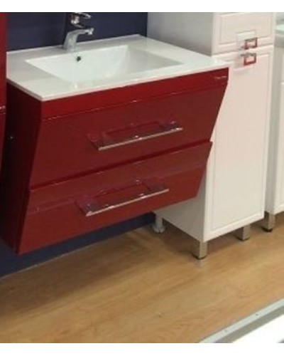Тумба под раковину Bellezza Берта 75 4635212510038 подвесная Красная