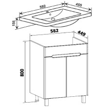 Тумба под раковину Runo Парма 60 00-00001038 Белая