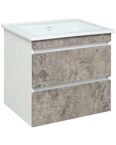 Тумба под раковину Runo Манхэттен 65 00-00001018 Серый бетон Белая