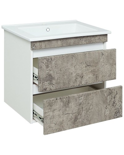 Тумба под раковину Runo Манхэттен 65 00-00001018 Серый бетон Белая