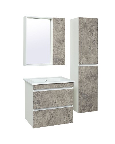 Тумба под раковину Runo Манхэттен 65 00-00001018 Серый бетон Белая