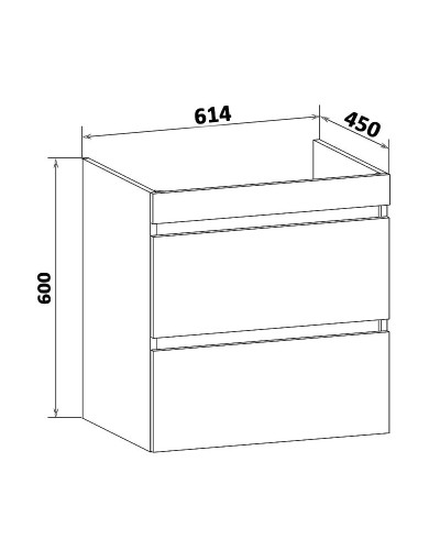 Тумба под раковину Runo Манхэттен 65 00-00001018 Серый бетон Белая