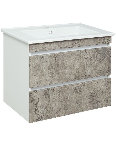 Тумба под раковину Runo Манхэттен 75 00-00001019 Серый бетон Белая