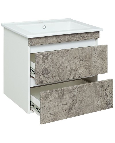 Тумба под раковину Runo Манхэттен 75 00-00001019 Серый бетон Белая
