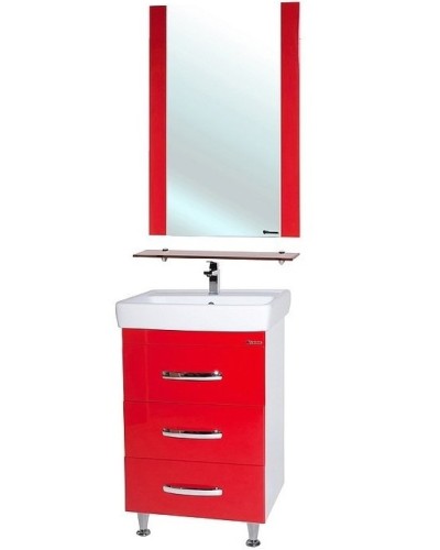 Тумба под раковину Bellezza Рокко 50 4633706660030 Красная Белая