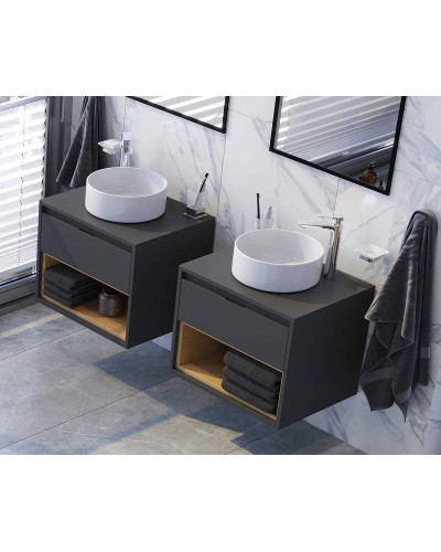 Тумба под раковину Excellent Tuto 60 MLEX.0102.600.GRBL подвесная Серый Дуб