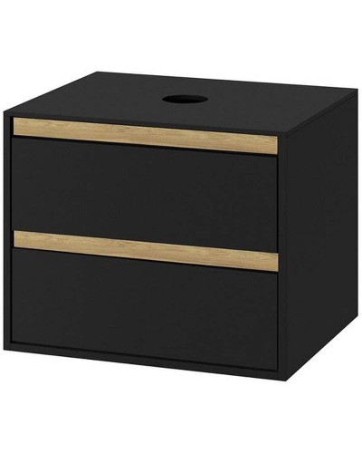 Тумба под раковину Excellent Tuto 60 MLEX.0104.600.BKBL подвесная Черный матовый Дуб