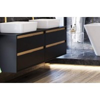 Тумба под раковину Excellent Tuto 60 MLEX.0104.600.BKBL подвесная Черный матовый Дуб