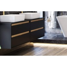 Тумба под раковину Excellent Tuto 60 MLEX.0104.600.BKBL подвесная Черный матовый Дуб