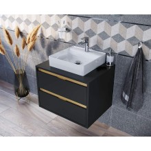 Тумба под раковину Excellent Tuto 60 MLEX.0104.600.BKBL подвесная Черный матовый Дуб