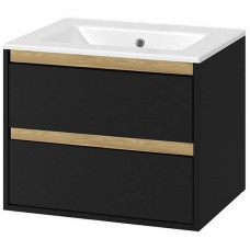 Тумба под раковину Excellent Tuto 60 MLEX.0103.600.BKBL подвесная Черный матовый Дуб