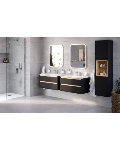 Тумба под раковину Excellent Tuto 60 MLEX.0103.600.BKBL подвесная Черный матовый Дуб