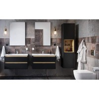 Тумба под раковину Excellent Tuto 60 MLEX.0103.600.BKBL подвесная Черный матовый Дуб